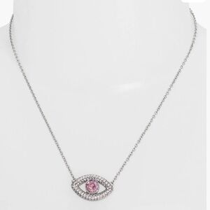 KURT GEIGER CRYSTAL PINK/SILVER EVIL EYE BOHO NECKLACE!! (New with tag!))